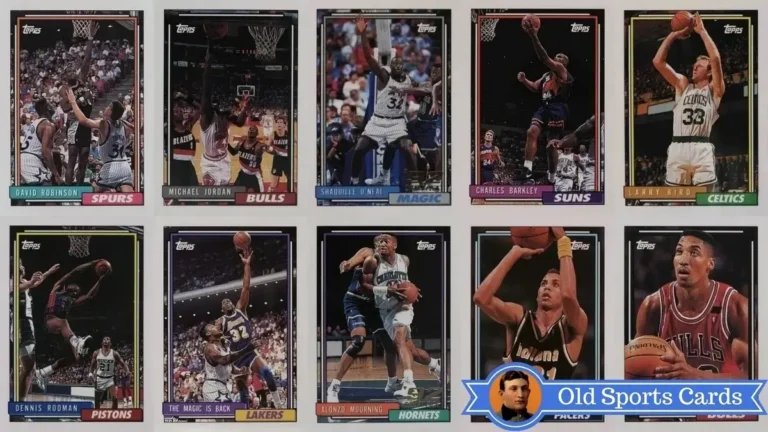 A collage of the most valuable cards from the 1992 Topps Basketball sports card set.A collage of the most valuable cards from the 1992 Topps Basketball sports card set.