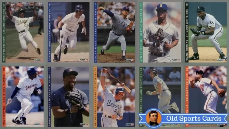 A collage of the most valuable cards from the 1993 Fleer Baseball sports card set.