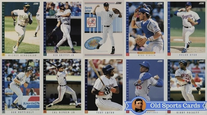 A collage of the most valuable cards from the 1993 Score Baseball sports card set.A collage of the most valuable cards from the 1993 Score Baseball sports card set.