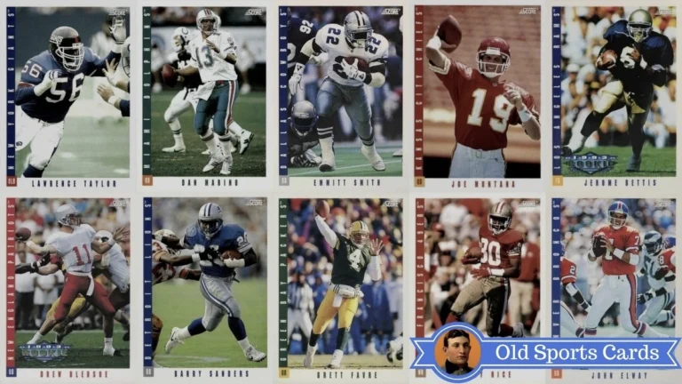 A collage of the most valuable cards from the 1993 Score Football sports card set.A collage of the most valuable cards from the 1993 Score Football sports card set.