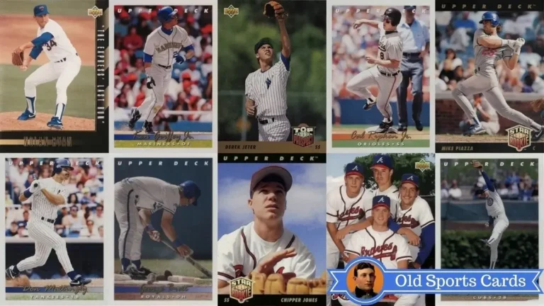 A collage of the most valuable cards from the 1993 Upper Deck Baseball sports card set.