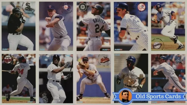 A collage of the most valuable cards from the 1994 Fleer Baseball sports card set.