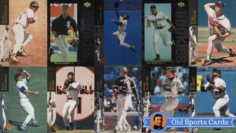 A collage of the most valuable cards from the 1994 Upper Deck Baseball sports card set.