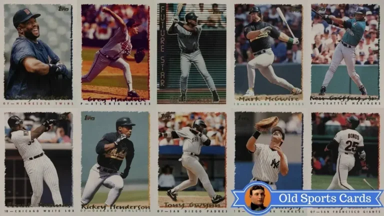 A collage of the most valuable cards from the 1995 Topps Baseball sports card set.