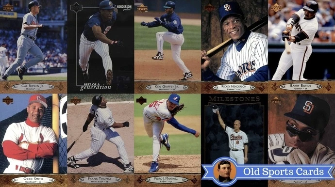 A collage of the most valuable cards from the 1996 Upper Deck Baseball sports card set.A collage of the most valuable cards from the 1996 Upper Deck Baseball sports card set.