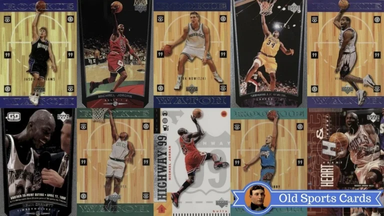 A collage of the most valuable cards from the 1998 Upper Deck Basketball sports card set.A collage of the most valuable cards from the 1998 Upper Deck Basketball sports card set.