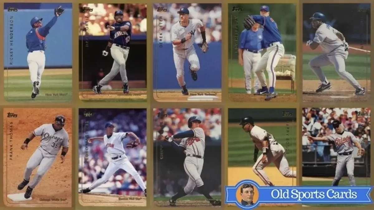 A collage of the most valuable cards from the 1999 Topps Baseball sports card set.A collage of the most valuable cards from the 1999 Topps Baseball sports card set.