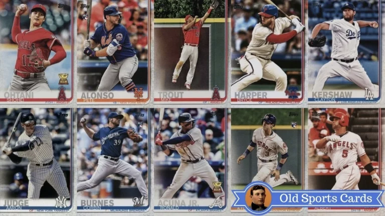 A collage of the most valuable cards from the 2019 Topps Baseball sports card set.