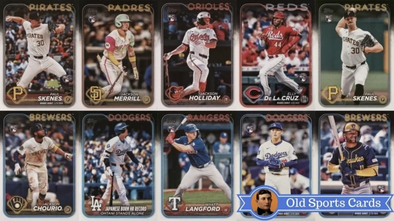 A collage of the most valuable cards from the 2024 Topps Update Baseball sports card set.