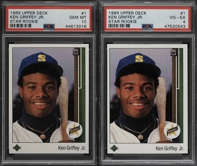1989 Upper Deck #1 Ken Griffey Jr. PSA Grade Comparison