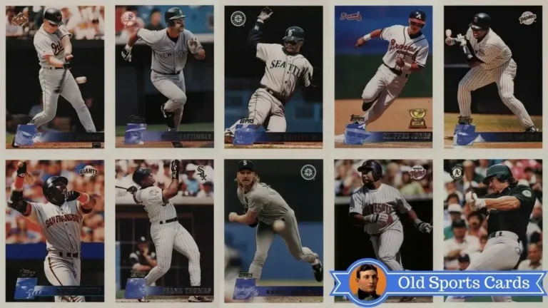 A collage of the most valuable cards from the 1996 Topps Baseball sports card set.