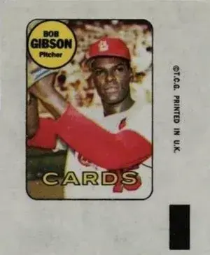 1969 Topps Decals  Bob Gibson Baseball Card