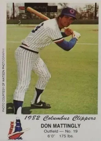 1982 Police Columbus Clippers  Don Mattingly Baseball Card